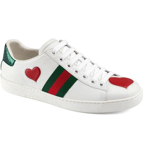 gucci shoes hearts|gucci ace sneakers women's.